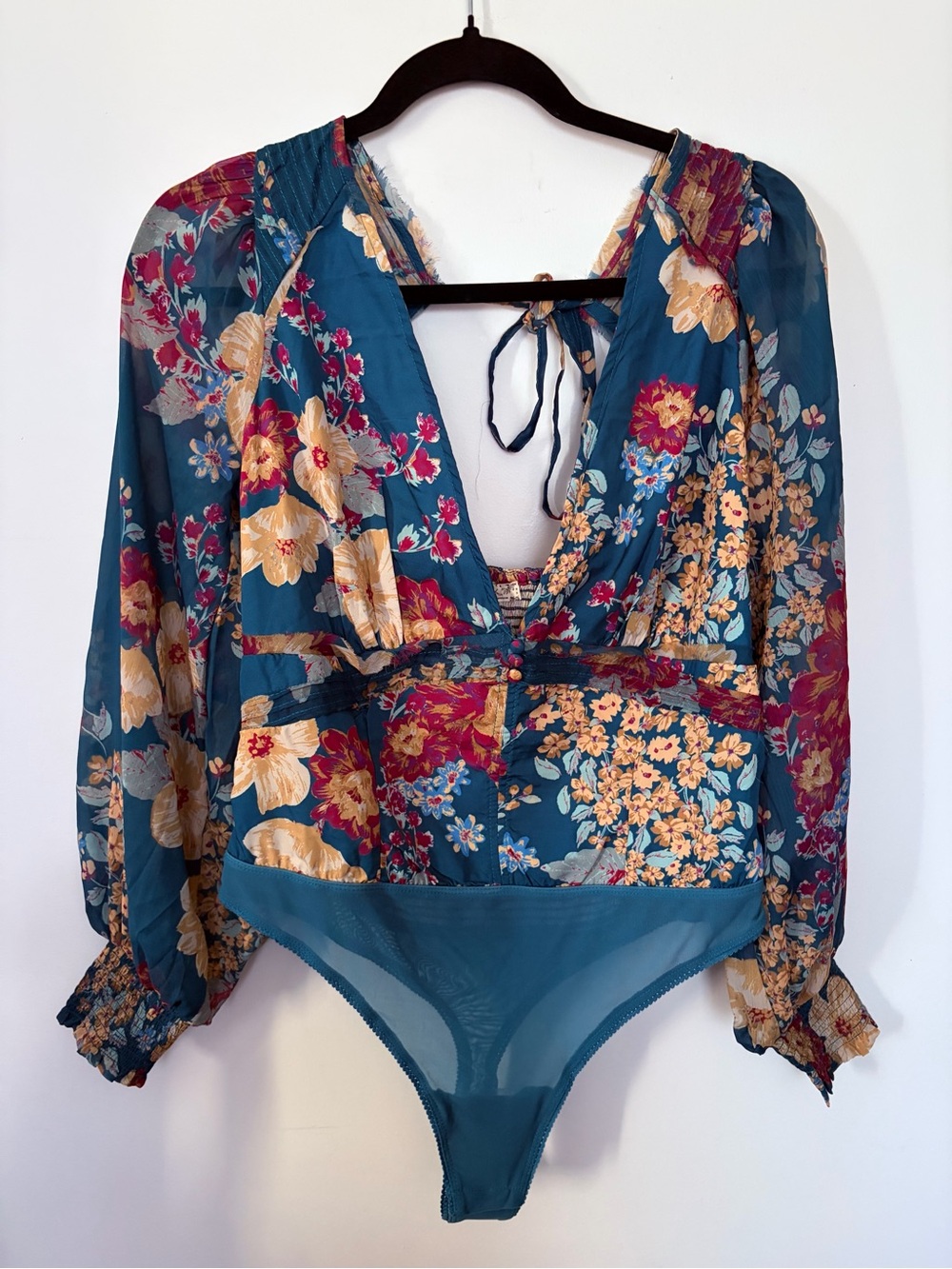 Free People Wanderlust Floral Bodysuit - Medium